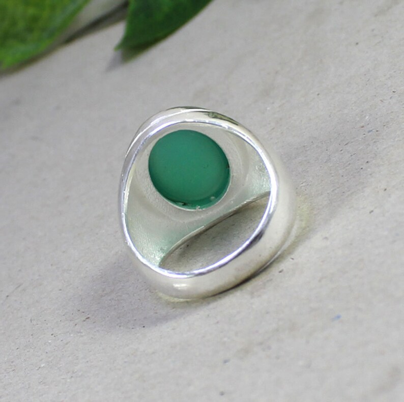 Green Onyx Gemstone Ring Handmade Ring Mens Ring Jewelry Handmade Ring Birthstone Ring Unisex Ring Wedding Gift Ring Dailywear Ring for Him