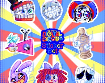 x!!PREORDER!!x The Amazing Digital Circus Character Vinyl Stickers