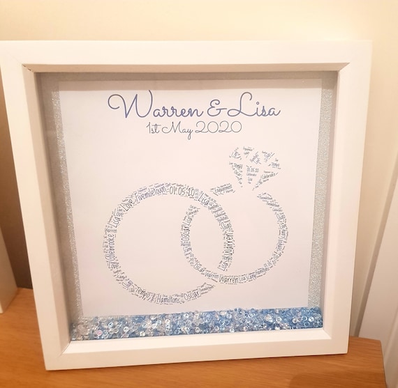 Engagement gift Personalised framed print