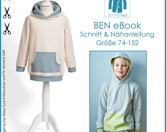eBook sewing pattern children's sweater BEN