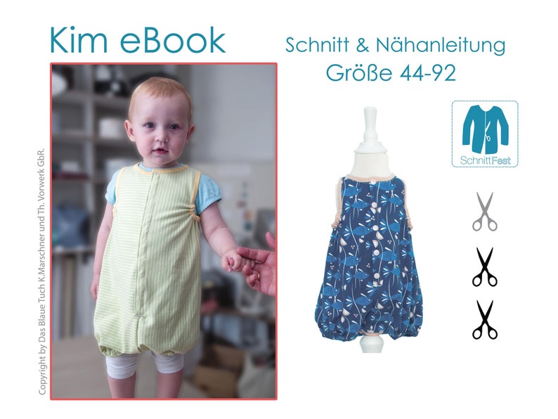 eBook sewing pattern baby romper KIM image 1