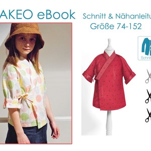 eBook Schnittmuster Kinder Wickelbluse TAKEO Bild 1