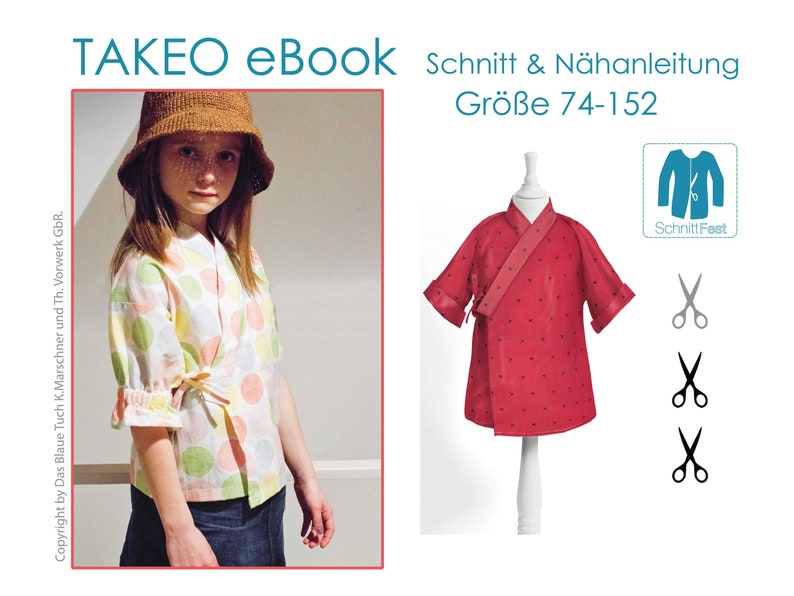 eBook Schnittmuster Kinder Wickelbluse TAKEO Bild 1