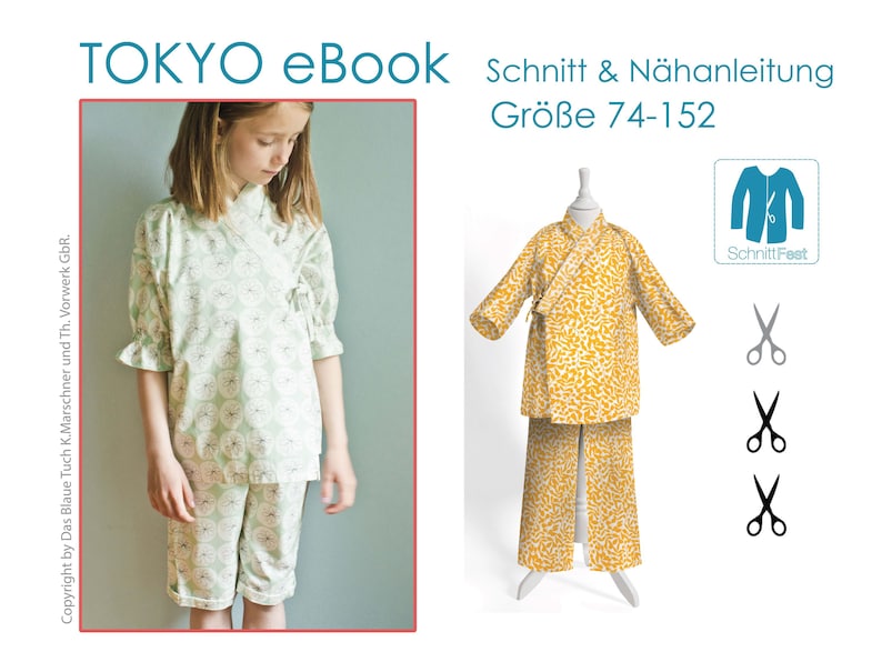 eBook Schnittmuster Kinder Schlafanzug TOKYO Bild 1