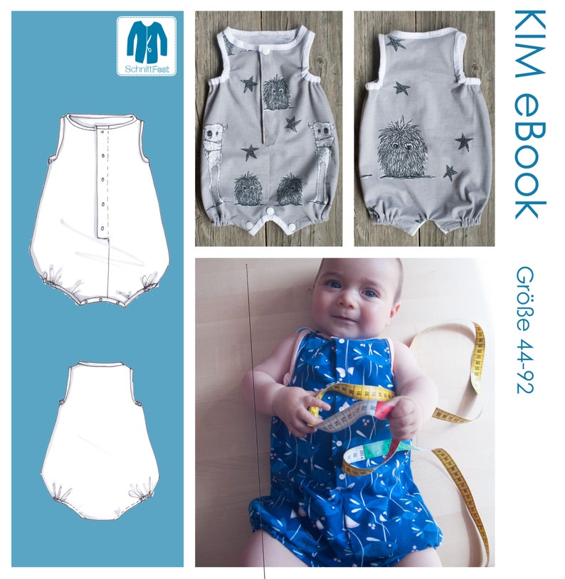 eBook sewing pattern baby romper KIM image 2