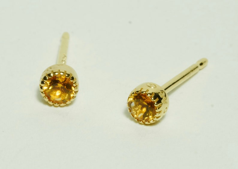 Citrine earrings gold small