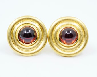 Garnet Earrings Gold