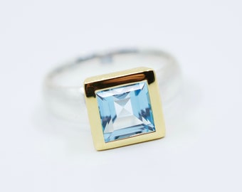 Topaz ring square different sizes