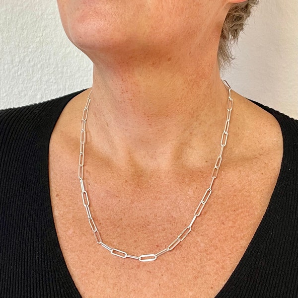 Silber Kette lange Gliederkette