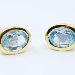 Topaz earrings oval