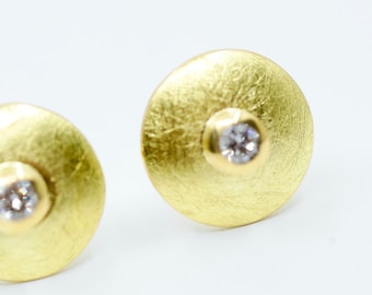 Diamond earrings 750 yellow gold