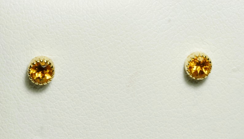 Citrine earrings gold small
