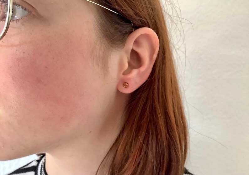 Citrine earrings gold small