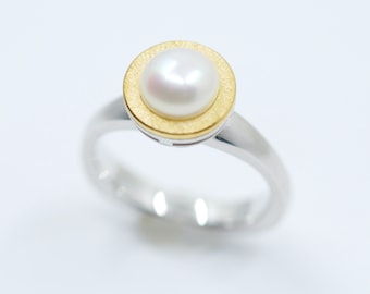 Perlen Ring bicolor