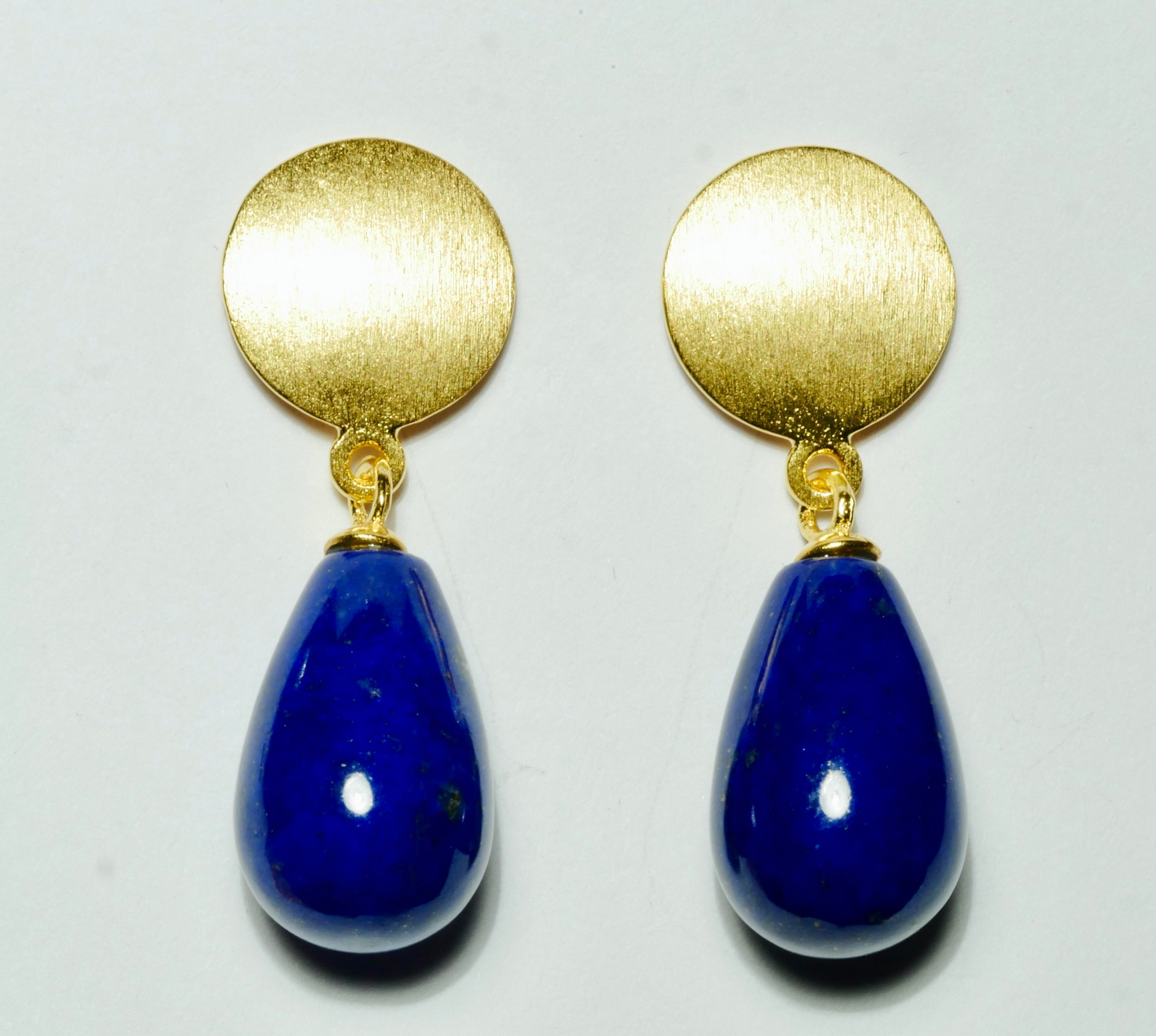 Lapis lazuli shop earrings gold