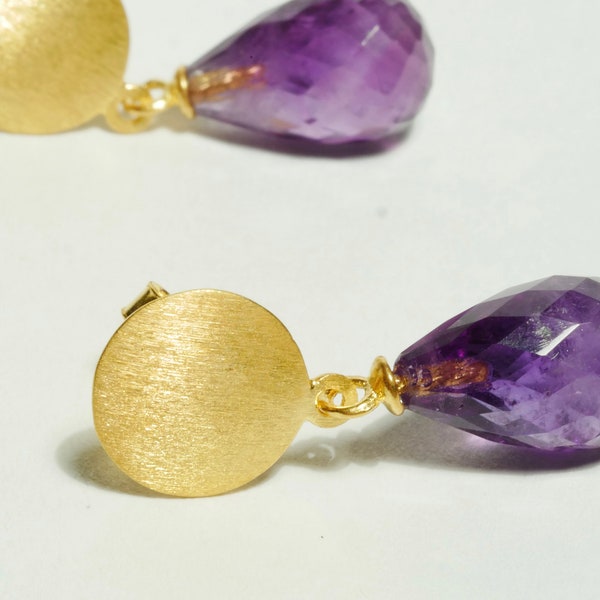 Earrings Amethyst Gold