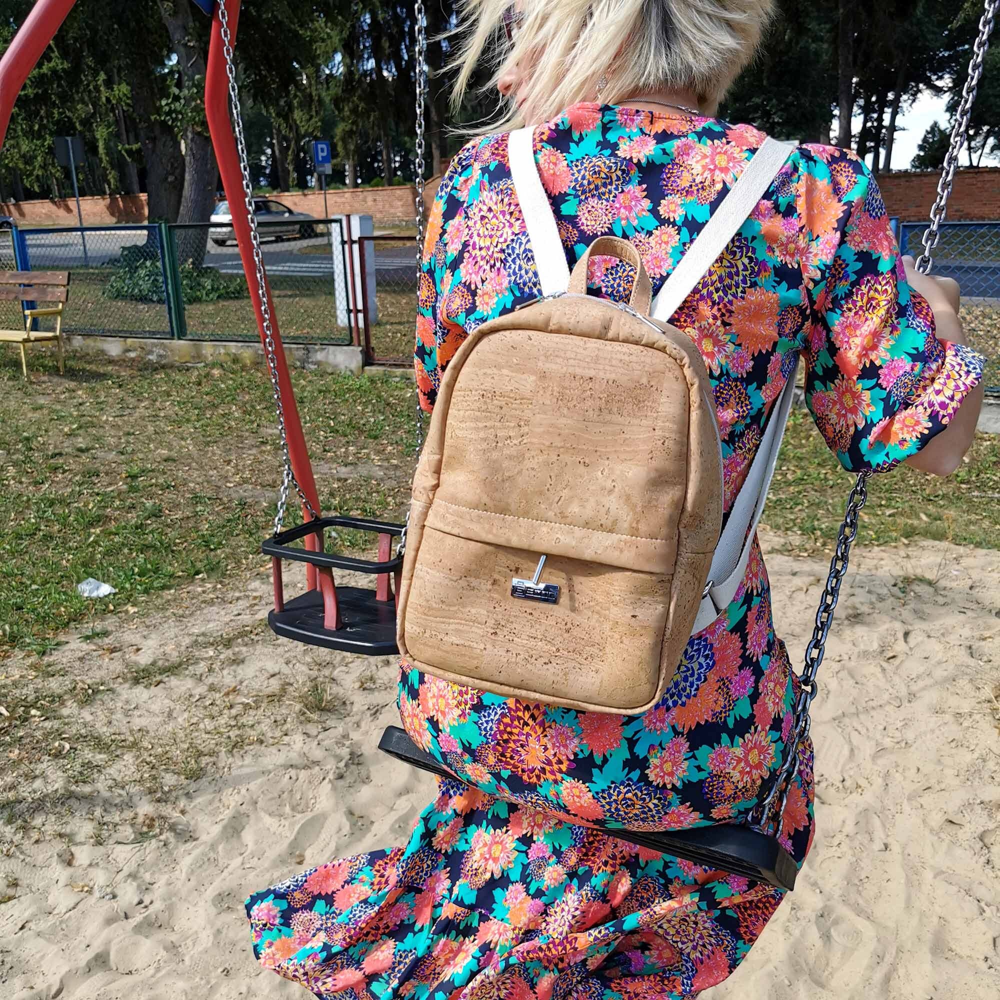 Vegan Cork Backpack, Sustainable Boho Bag, Natural Beige - Etsy