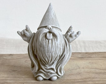 Latex rubber 3D mold for concrete plaster resin and more Rock on gnome