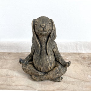Latex mold 3D mold/mould for concrete plaster resin and more Meditating rabbit image 1