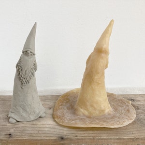 Handmade Latex Mold For Concrete & Plaster – Gnome Sitting Figure (Garden Decor)