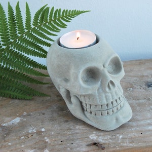 Latex rubber mold/mould for concrete plaster resin and more Candle holder  -Skull