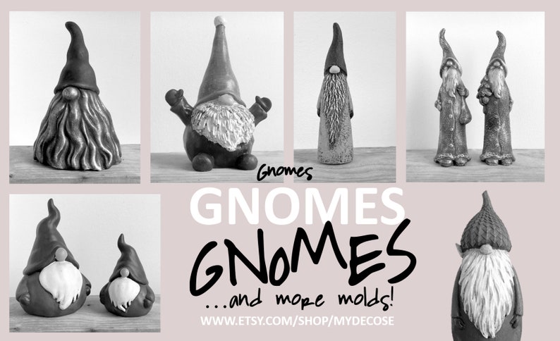 The ORIGINAL Latex rubber mold for concrete plaster resin and more Gnome/nordic nisse image 6