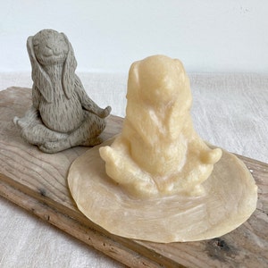 Latex mold 3D mold/mould for concrete plaster resin and more Meditating rabbit image 7