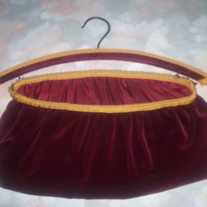 Sacco da stiro, sacco da bucato in velluto rosso vino, vintage