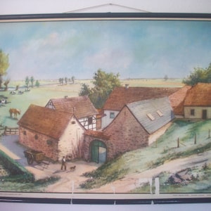 Mappa del muro della scuola, pannello didattico, rotolo, immagine, Franconia