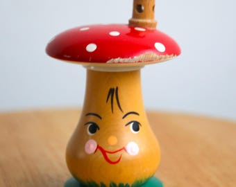 Vintage Räucherfigur Fliegenpilz mit Schornstein