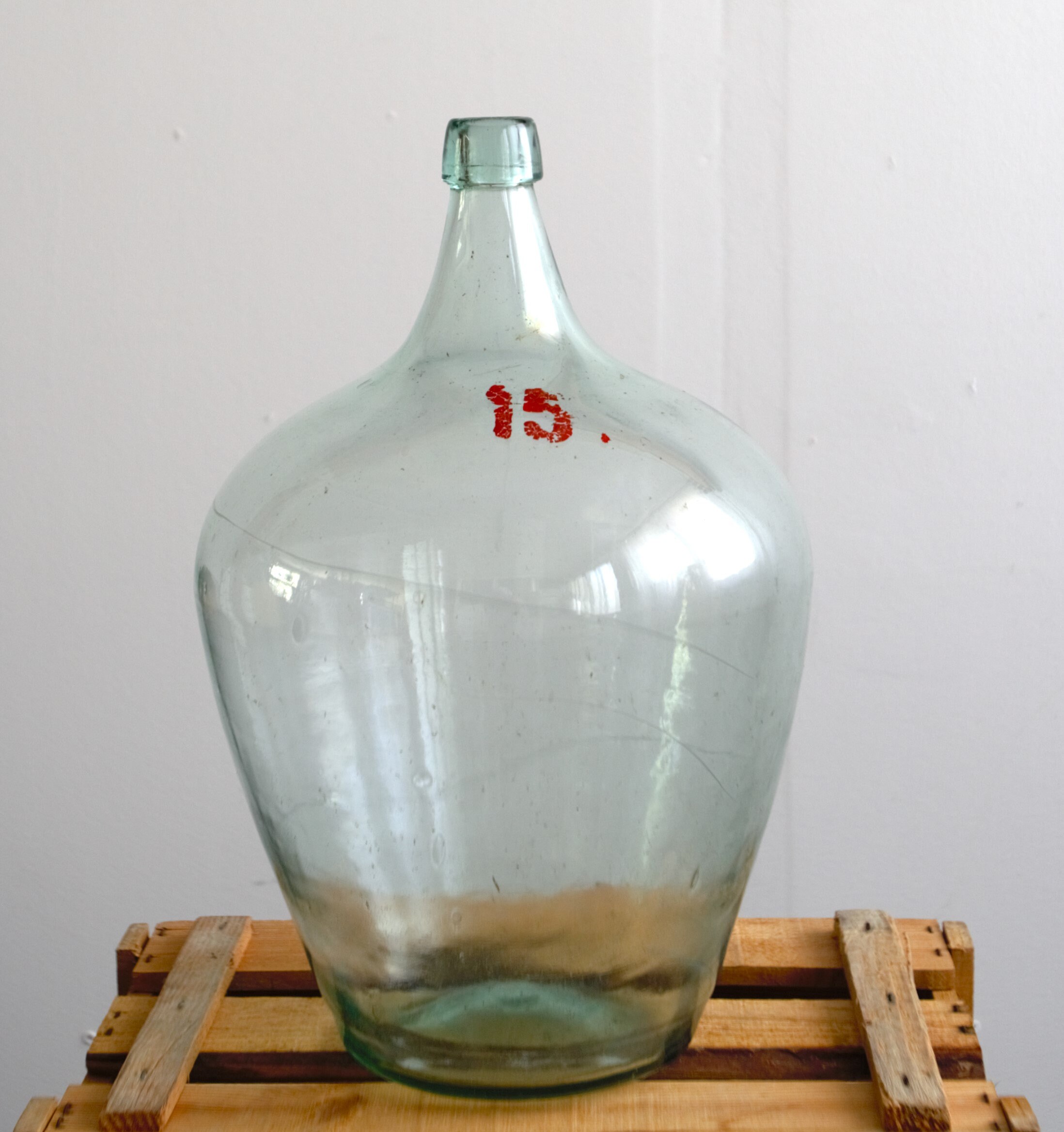 Glasballon bauchige Vintage Weinflasche C