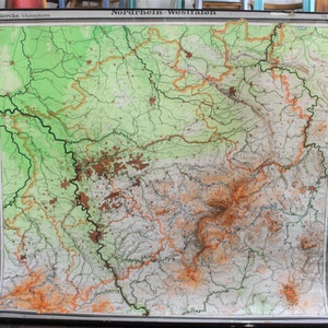 alte Landkarte NRW 1964 Rollbild