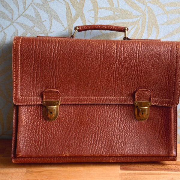 Vintage Aktentasche Leder Laptop Tasche