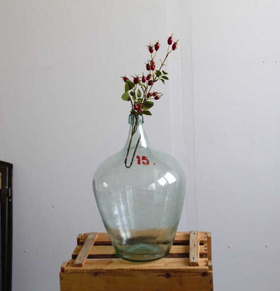 Glasballon bauchige Vintage Weinflasche C