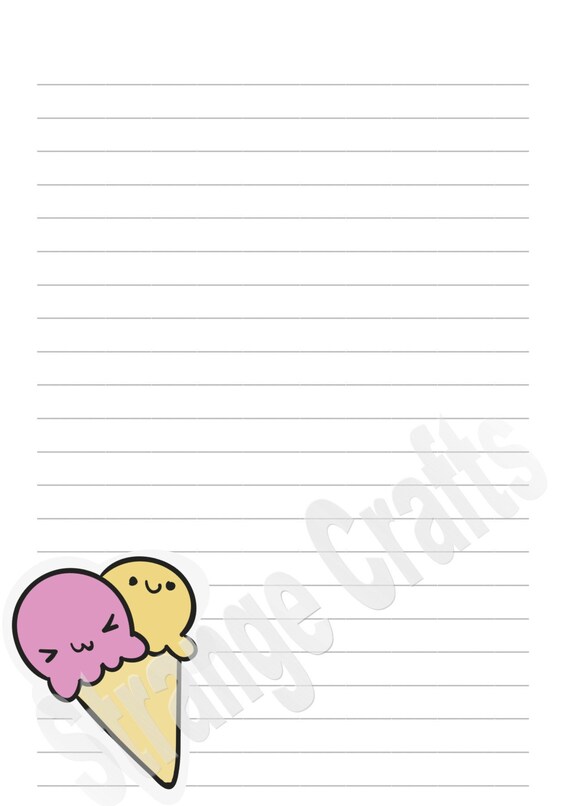 digital printable snailmail letter writing paper cute summer etsy