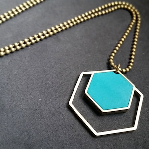 chain honeycomb turquoise green image 1