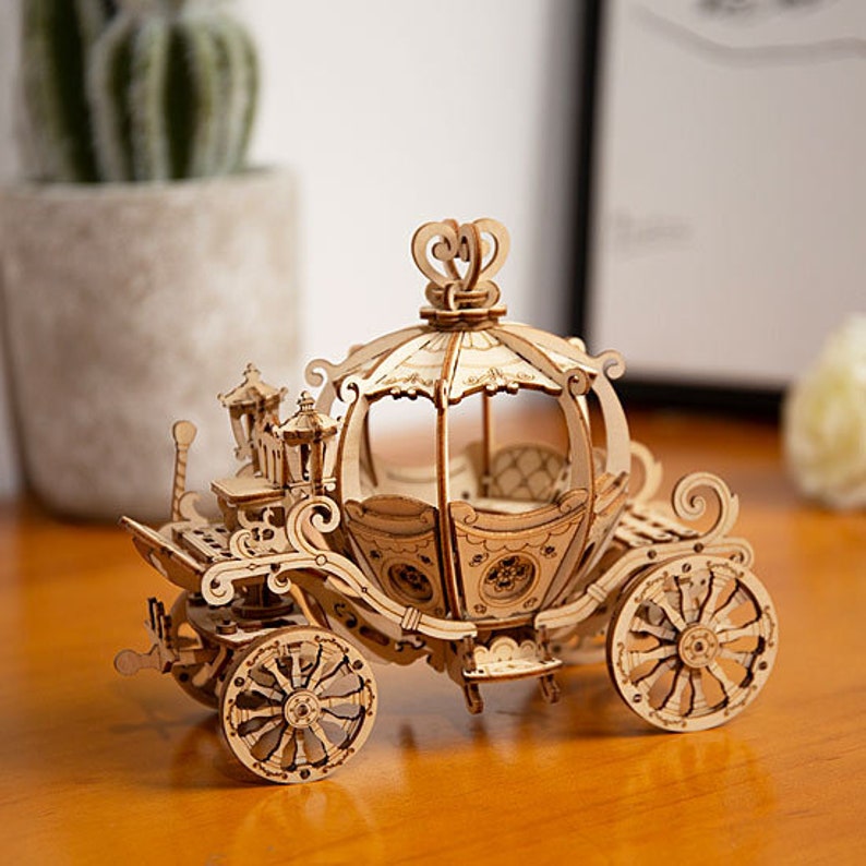 Rolife 3D Wooden Carriage Puzzle Model Christmas Brain Etsy UK