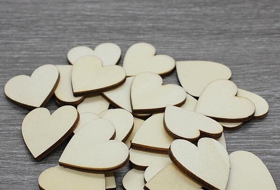 Blank Wooden Heart Shape Wedding Valentine Cardmaking Scrapbooking Embellishment 