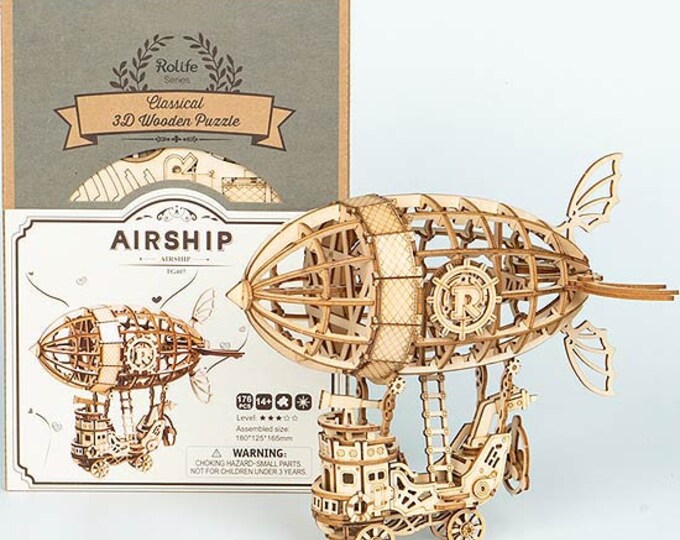 Robotime Rolife 3d Wooden Puzzle Model Airship Christmas Etsy UK