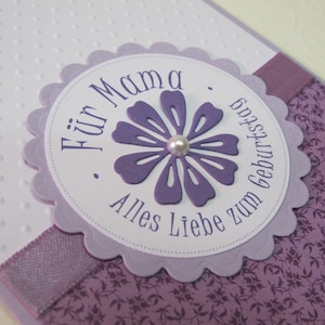 Karte zum Geburtstag  Für Mama  lila