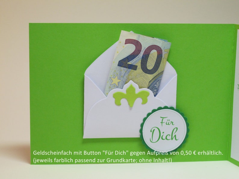 Karte zur Konfirmation / Kommunion / Firmung handgemacht & personalisiert Innentext u. Geldscheinfach optional 5 Farben Bild 2