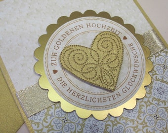 Karte zur Goldenen Hochzeit ~ personalisierbar & handgemacht