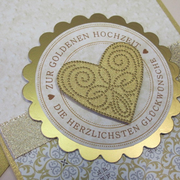 Golden Wedding Card ~ customizable & handmade