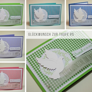 Map of THE TAUFE Dove | personalized by name | Handmade Card | Interior text & money-making optional | Baptism Money Gift | 5 colors