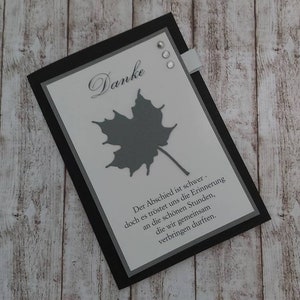 Trauerkarte Danksagung | Schleife | schwarz / grau