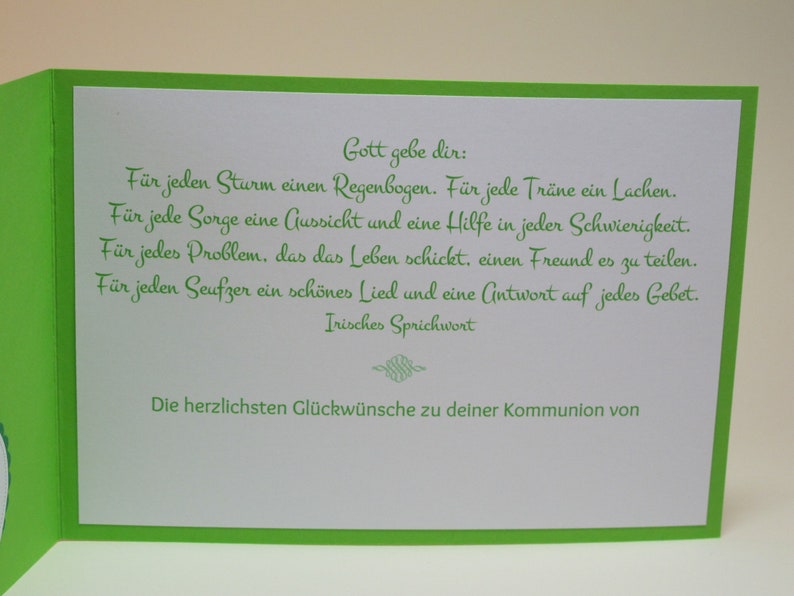 Karte zur Konfirmation / Kommunion / Firmung handgemacht & personalisiert Innentext u. Geldscheinfach optional 5 Farben Bild 3