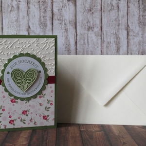 Karte zur Hochzeit | personalisierbar & handgemacht | Innentext u. Geldscheinfach optional