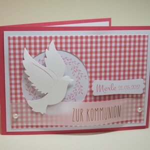 Karte zur Konfirmation / Kommunion / Firmung handgemacht & personalisiert Innentext u. Geldscheinfach optional 5 Farben Bild 7