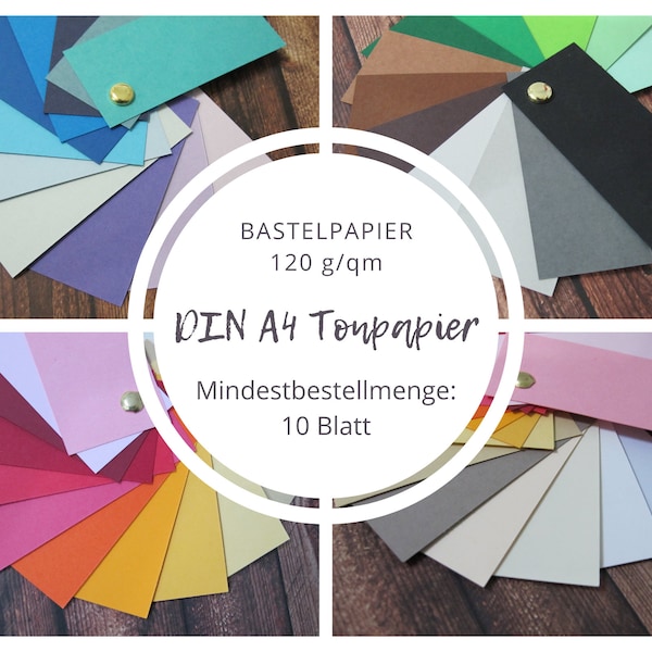 DIN A4 Tonpapier| Tonkarton 120 g/qm | Bastelpapier | Preis je Blatt 0,38 EUR | Farbmix möglich