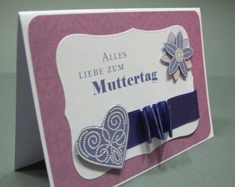 Mother's Day card, purple